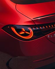 Teaser of the new Merceded-Benz CLA coupe in red